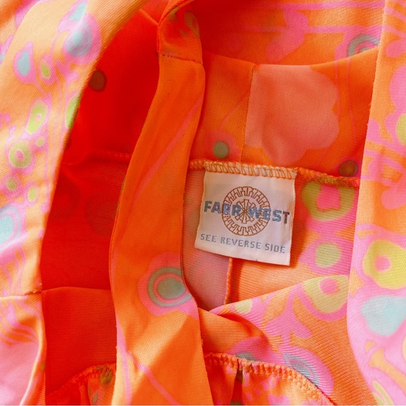 Vintage Retro 1970’s Slip Night Dress Neon Perfection Farr West Small - Picture 4 of 8